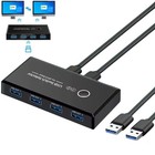 Usb 3 0 Kvm Switch 2 In 4 Out 2 Pcs Sharing 4 Usb Peripherals For Desktop Laptop