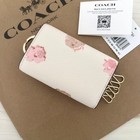 Coach Floral Key Case Chalk White Coated Canvas 5 Hook Ring Smart Key Nwt Flower