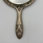 Ornate Vintage Metal Hand Mirror Silver Tone Floral Shabby Chic Bridgerton