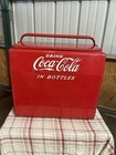 Coca Cola Metal Picnic Cooler With Drain 50s 60s Vintage Red Rat Rod Man Cave