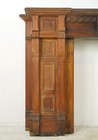 Antique Victorian Burl Veneer Paneled Oak Fireplace Mantel