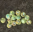 10 Pc Vaseline Carnival Ab Uranium Glass Beads 12mm Round Faceted Fire-polished