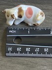 Cute Vintage Mini Spotted Cow Figurine Porcelain Ceramic Laying Resting Spots