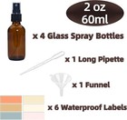 4 Pack 2 Oz Amber Small Glass Spray Bottles  Empty Spray Bottle For Hair 