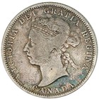 1888 Canada 25 Cents Narrow 8 Fine  Silver Coin Victoria