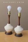 Vintage  Danish Modern Pair  Atomic Table Lamps  Mid Century Wegner Era Plaster