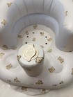 Inflatable Baby Bath Seat Support W  Backrest   Suction Cups  White beige Teddy
