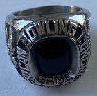 American Bowling Congress 298 Game Championship Ring Sz 9 Black Stone 1982