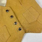 Vintage 70s Banana Yellow Leather Vest Liberty Dime Buttons Renington West Large