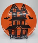 Halloween Resuable Plastic Plates Decorations Spiderweb Haunted House Set Of 2