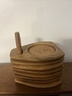 Vintage Mid Century Woodcrest By Styson Set Of 7 Coasters Cork And Wood  Japan