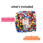 Incraftables Pom Poms For Crafts W  Googly Eyes 300pcs  1 Inch Color Pompoms 