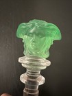 Versace Medusa Green Crystal Rosenthal Bottle Stopper Austria 5    Vintage Gift
