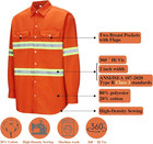Ousafeve Class 3 Hi Vis Button Up Safety Work Shirts For Men Reflective
