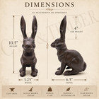 Cast Iron Belgian Hare Rabbit Statue Rustic Farmhouse Garden Decor Choose Color