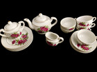 Vintage Made In Japan 21 Pc Tea Set Pink Roses Gold Trim Child s Toy Tea Set