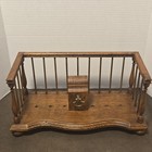 Rare Chapman Manufacturing Brass   Solid Mahogany Adjustable  gated  Book Slide