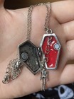 Hot Topic Coffin Locket Necklace With Skeleton Inside  Red And Black  Gothic