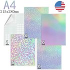 A4 25 Mixed Holographic Sticker Paper Clear Self-adhesive Laminating Overlay Us
