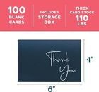 Vns Creations 100 Pack Thank You Cards With Envelopes   Stickers - Classy 4x6