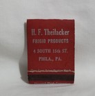 Vintage H f  Theilacker Frigid Products Philadelphia Matchbook Cover Advertising