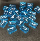 Handmade Rune Set  With Bag  Iridescent Blue