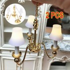 1 12 Vintage Dollhouse Miniature Ceiling Lamp Led Light Battery Operated 2 Pack