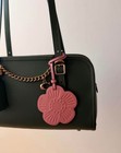 Authentic  Coach Tea Rose Bag Charm Leather Pink