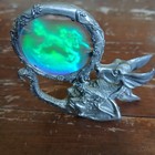 Vintage Pewter Dragon With Holographic Fantasy Unicorn Mini Lotr B3