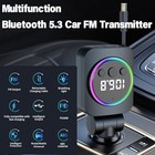 Bluetooth 5 3 Fm Transmitter For Car  Bluetooth Car Adapter With 3-port Fast 