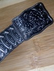 Vintage Large Etched Embossed Silver Tone Stretch Belt Western Equestrian Style