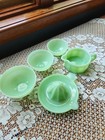 5 Piece Jadeite Barnes mosser Glass Reamers bowls