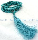 6 8 10mm Turquoise 108 Tibetan Buddhist Prayer Beads Mala Necklace Bracelet 7 5 