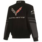  Authentic Corvette  Embroidered Cotton Twill  Jacket Jh Design Black New 