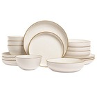 Over   Back Options 16-piece Dinnerware Set  Glazed Stoneware  White  New