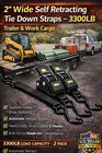 2  Retractable Tie Down Straps     Heavy Duty 2  Wide For Boat  Trailer   Cargo
