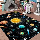 Space Rugs Educational Learning Large Size Solar System Carpet Kids Rugs For 