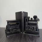 Vintage Cast Iron Bookends Steam Locomotive  Train  C  1985