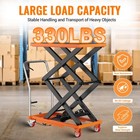Hydraulic Lift Table Cart 330 Lbs Manual Double Scissor Lift Table 50  W  Wheels