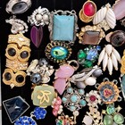Wow     Vintage Jewelry 80 Pc Rhinestone Clip On Screw Back Single Earring Lot