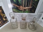 Vintage Set 3 Clear Glass Liquor Bottle Decanter W stoppers 