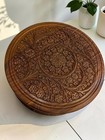 Hand Carved Wooden Dry Fruit Box With Lid  Rustic Spice Organizer  Farmhouse Kit
