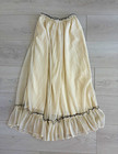 Vintage Ivory Petticoat Slip With Ruffled Hem And Elastic Waist