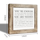 Inspirational Wood Box Sign  You Are Enough Wooden Box Sign  Motivational 