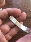 Vintage Signed Taxco Mexico Sterling Silver Wide Modernist Cuff Bracelet
