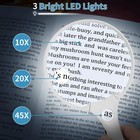 Large Magnifying Glass With Light 10x 20x 45x Illuminated Handheld Magnifier    