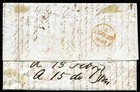 Mexico  27541   1840 Red Cancel Afranquea Entire Letter To London
