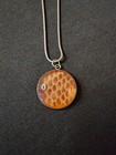 Brand New Handmade Snake Shed Skin Jewelry Orange Necklace Circle Sliver Chain