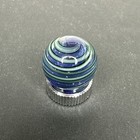 Contemporary Handmade Art Glass Marble  70  Shades Of Green Purple Blue   Uv Mib