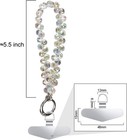 Tenoc Beaded Phone Wrist Strap  Cellphone Lanyard Chain  Sparkling A-white 